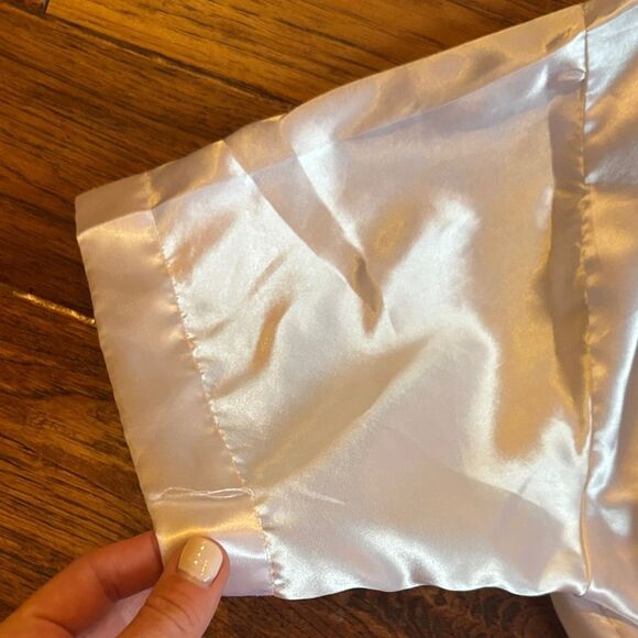 White Satin Bride Robe - Picture 3 of 10